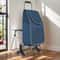 Foldable Stair Climbing Cart with Seat and Waterproof Bag for Groceries, Laundry and Travel