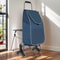 Foldable Stair Climbing Cart with Seat and Waterproof Bag for Groceries, Laundry and Travel