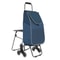 Foldable Stair Climbing Cart with Seat and Waterproof Bag for Groceries, Laundry and Travel