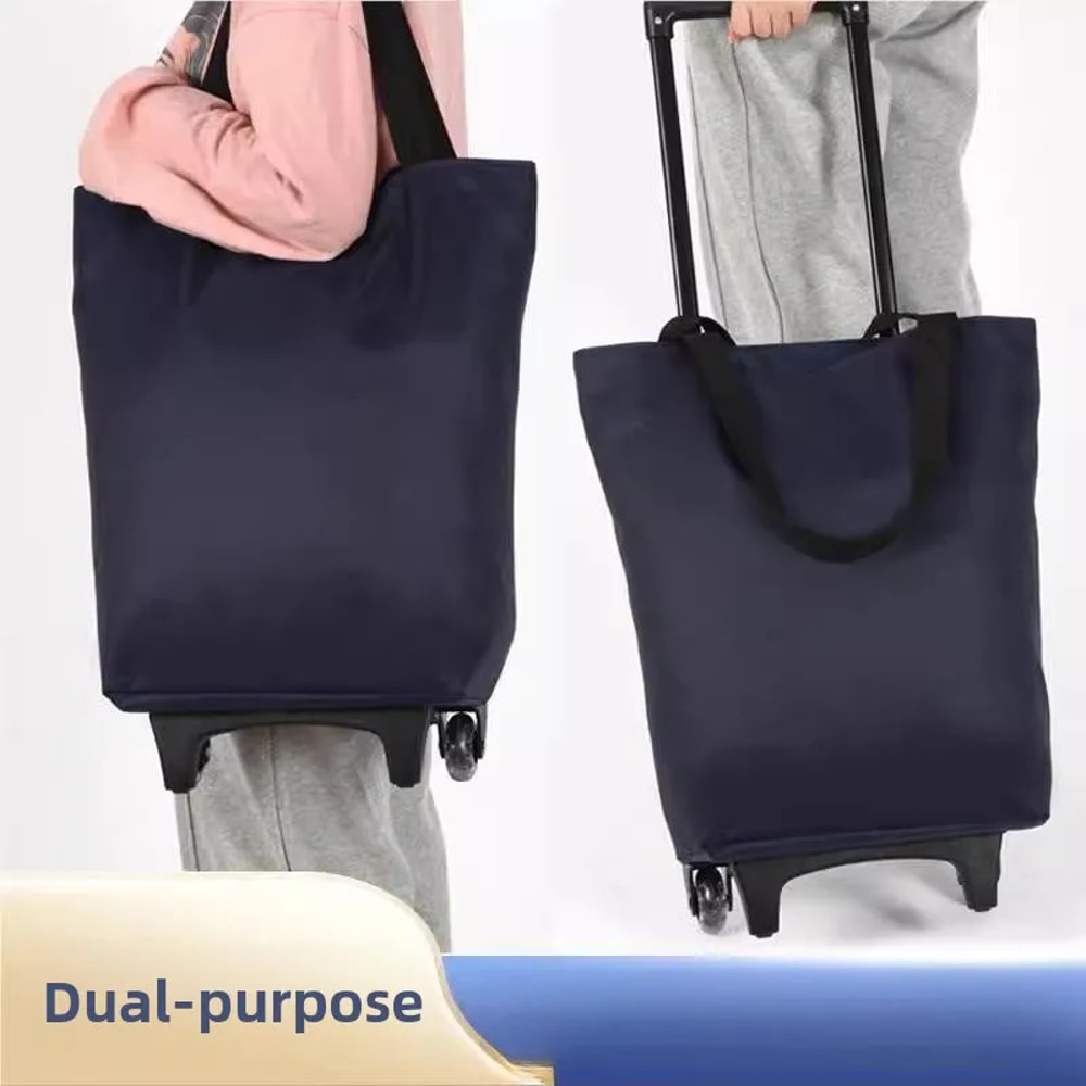 Foldable Shopping Cart Utility Trolley with Retractable Handle