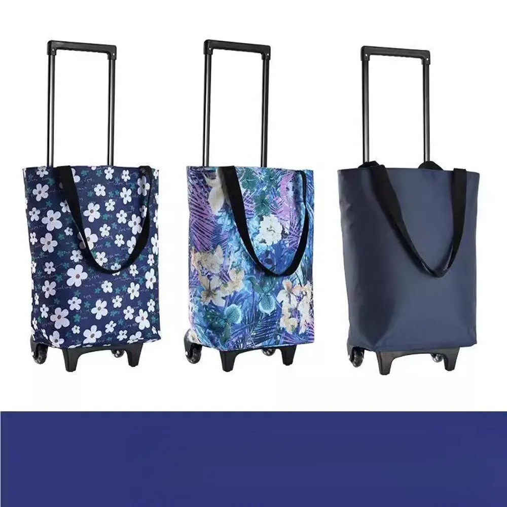 Foldable Shopping Cart Utility Trolley with Retractable Handle