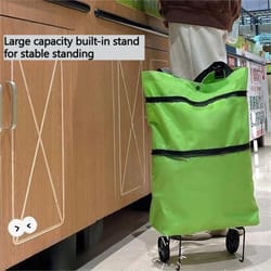 foldable shopping cart with wheels lightweight rolling grocery bag
