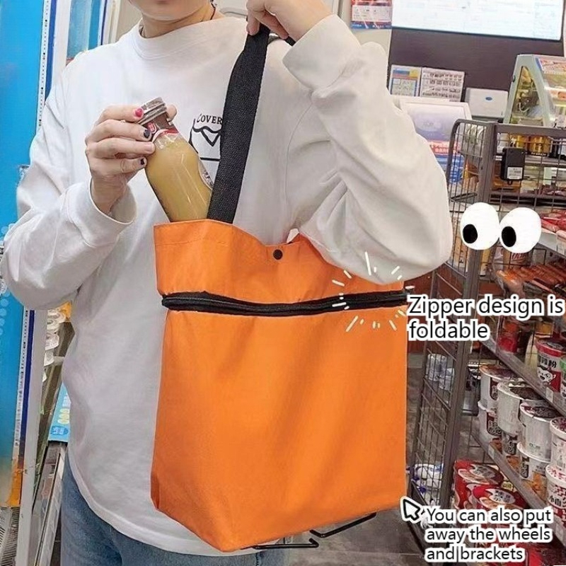 Foldable Shopping Cart With Wheels Lightweight Rolling Grocery Bag 1