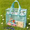Large Clear Tote Bag Waterproof Transparent PVC Tote Bag with Mesh Pocket and Reinforced Handles