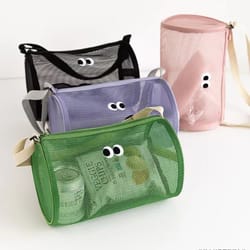 mesh swim bag waterproof beach tote with adjustable crossbody strap