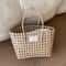 Candy Color Woven Beach Bag Summer Tote Picnic Basket Handbag 8