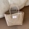Candy Color Woven Beach Bag Summer Tote Picnic Basket Handbag 8