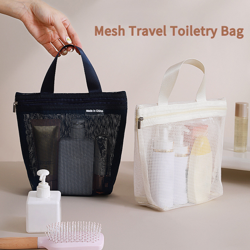 Quick-Dry Mesh Shower Caddy Hanging Toiletry Bag for Travel Gym Beach