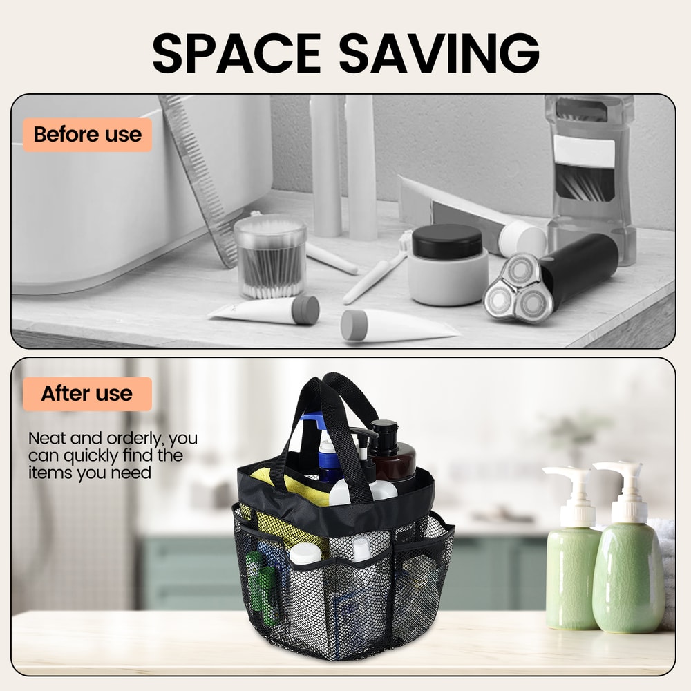 Quick-Dry Mesh Shower Caddy Tote Portable Shower Bag for Dorm Gym Travel