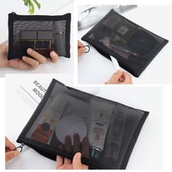 black transparent makeup bag large capacity travel toiletry organizer