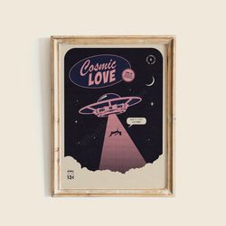 cosmic love art print, down bad illustrated poster, wall art, home decor