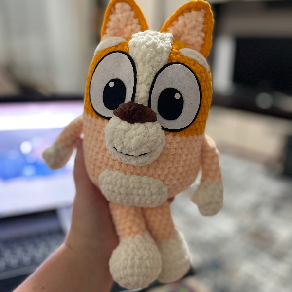 Handmade toy Bluey, Bingo, or Muffin in a white rabbit costu | Inspire ...