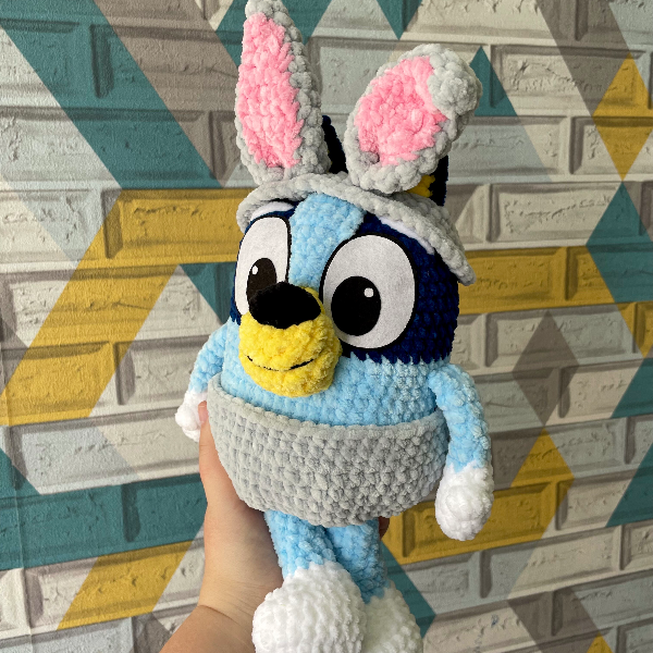 Handmade toy Bluey, Bingo, or Muffin in a grey rabbit costum | Inspire ...