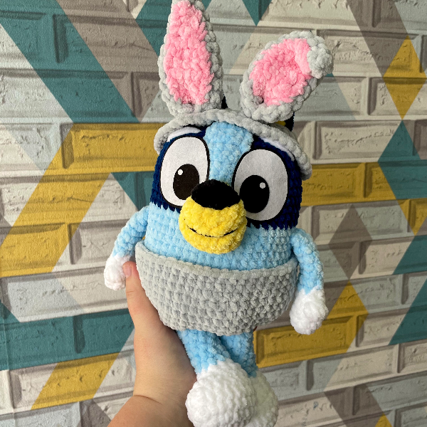 Handmade toy Bluey, Bingo, or Muffin in a grey rabbit costum | Inspire ...