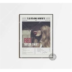 taylor swift retro newspaper print, red poster, taylor