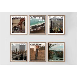 taylor poster set of 6, swiftie decor, trendy