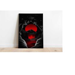 japanese art poster print | blood moon poster