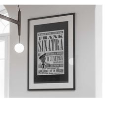 frank sinatra concert poster, black and white, vintage