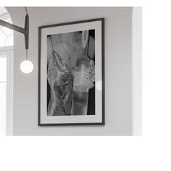 woman drinking vodka poster, bar cart print, black