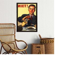 framed no alcohol canvas poster, niet alcohol, soviet