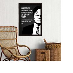 framed dwight schrute "idiot" office quote, the office