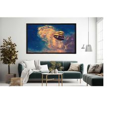 framed treasure planet canvas, gift for kids, tresure