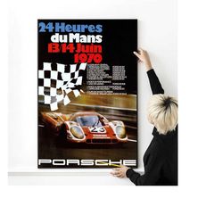 vintage 1960s 24-heur le mans motor racing poster