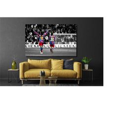 messi ronaldinho wall art,ronaldinho poster,messi poster,gift for him,christmas