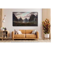 eugene von guerard, milford sound, new zealand, 1877