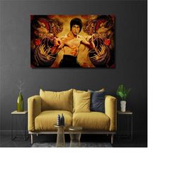 bruce lee movie poster, enter the dragon wall