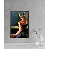 naked woman painting print, naked woman wall art,