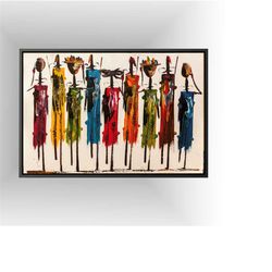 african water carrier Art, Framed Canvas,Black Woman Canvas,african