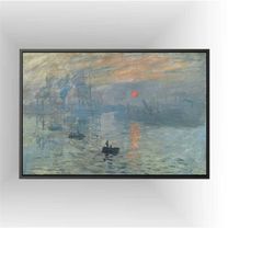 claude monet impression sunrise canvas/poster art reproduction, monet