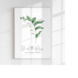 may birth flower lili of the valley print