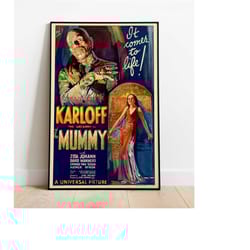 the mummy movie poster, 1930's movie posters, canvas