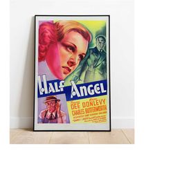 half angel movie poster, 1930's movie posters, canvas