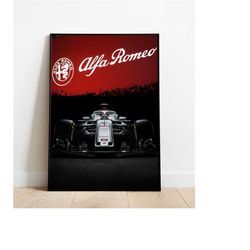 alfa romeo f1 poster, formula 1 poster, canvas