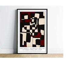 abstract wall art print, abstract art print, mid