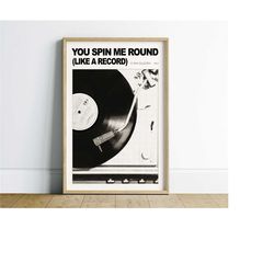 vinyl record music poster, retro wall art printable,