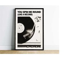 vinyl record music poster, retro wall art print,