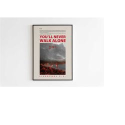 liverpool poster, you'll never walk alone poster, decor