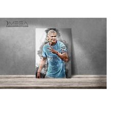 erling haaland poster haaland print manchester city art