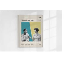 the apartment, billy wilder, minimalist movie poster, wall