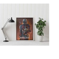 the mandalorian poster - star wars - minimalist