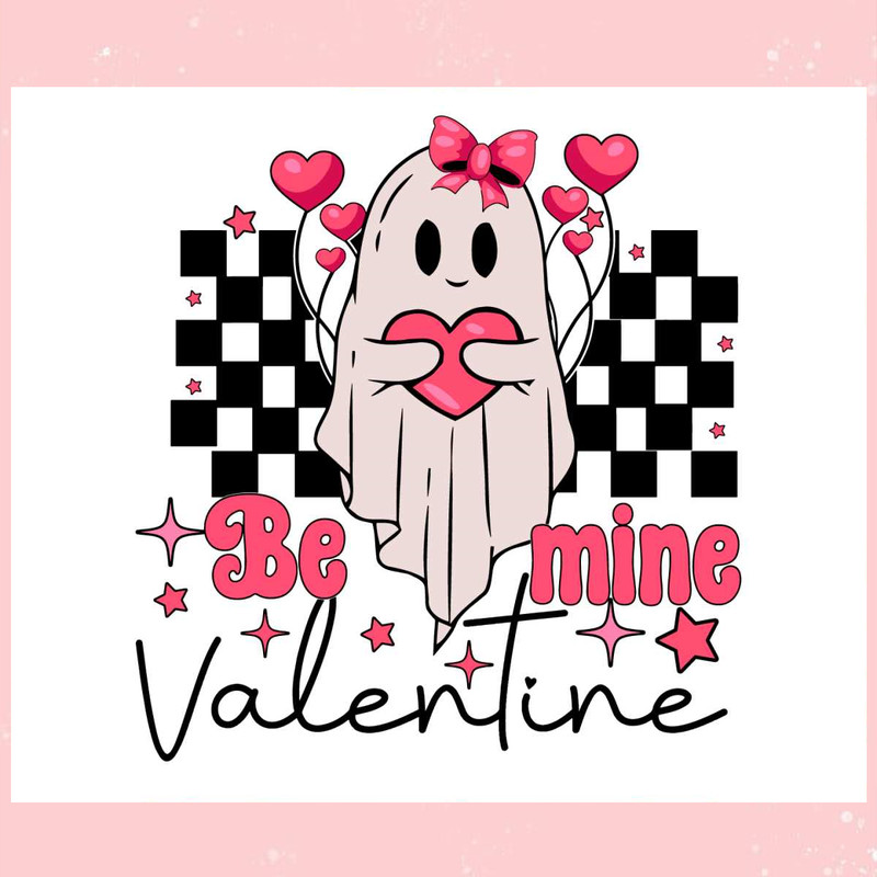Be Mine Valentine Funny Ghost SVG.jpg