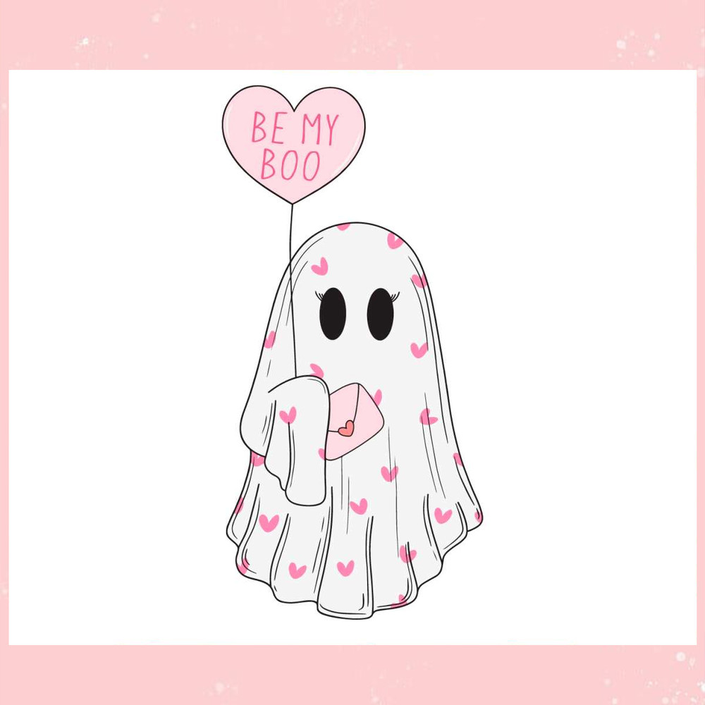 Be My Boo Valentines Ghost With Balloon SVG.jpg
