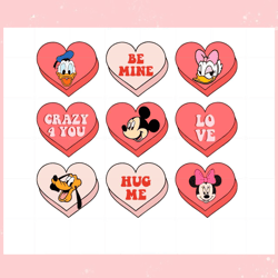 candy heart mickey and friends disney valentine , valentine svg,valentine day svg,valentine day,happy valentine