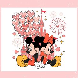 couple mickey minnie mouse love balloons png, valentine svg,valentine day svg,valentine day,happy valentine