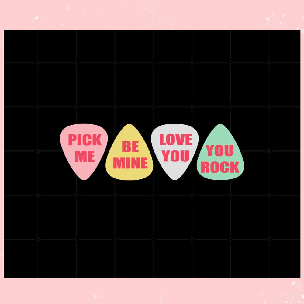 Guitar Pick Valentines Day Candy Heart Svg Graphic Designs Files.jpg