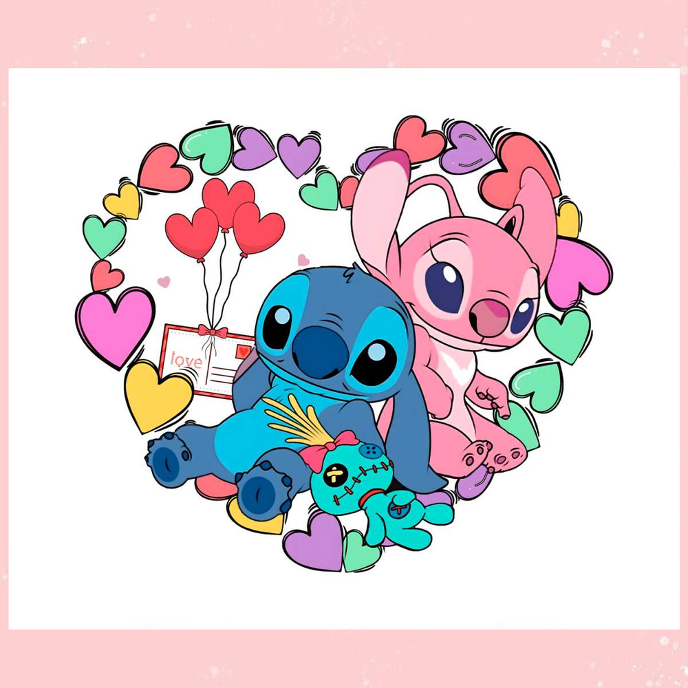 Happy Valentines Day Stitch And Angle PNG.jpg